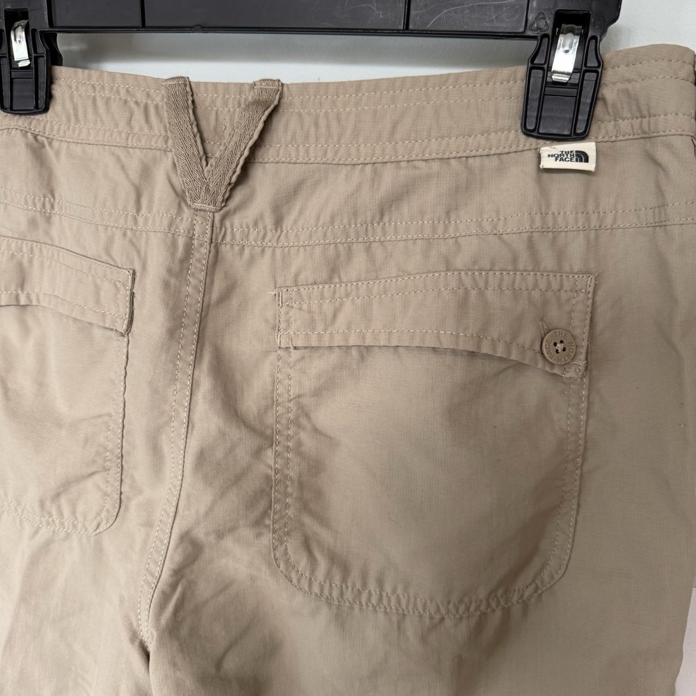North Face Noble Stretch Hiking Pants Women's 6 SHORT Khaki Roll‎ Up Convertible - Picture 6 of 12